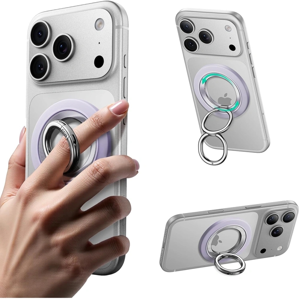 ESR Halolock 360 MagSafe Phone Ring Stand, magnetyczny uchwyt, pewny chwyt, niezwykle smukły, obracany, fioletowy