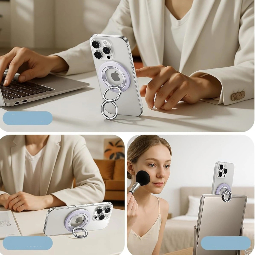 ESR Halolock 360 MagSafe Phone Ring Stand, stabilna podstawka, regulacja kąta, kompaktowa forma, dyskretna, fioletowy