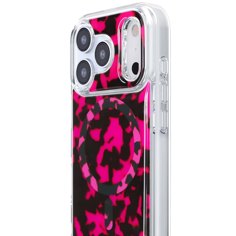 Etui Crong Deluxe MAG z MagSafe do iPhone 17 Pro Max, różowa panterka