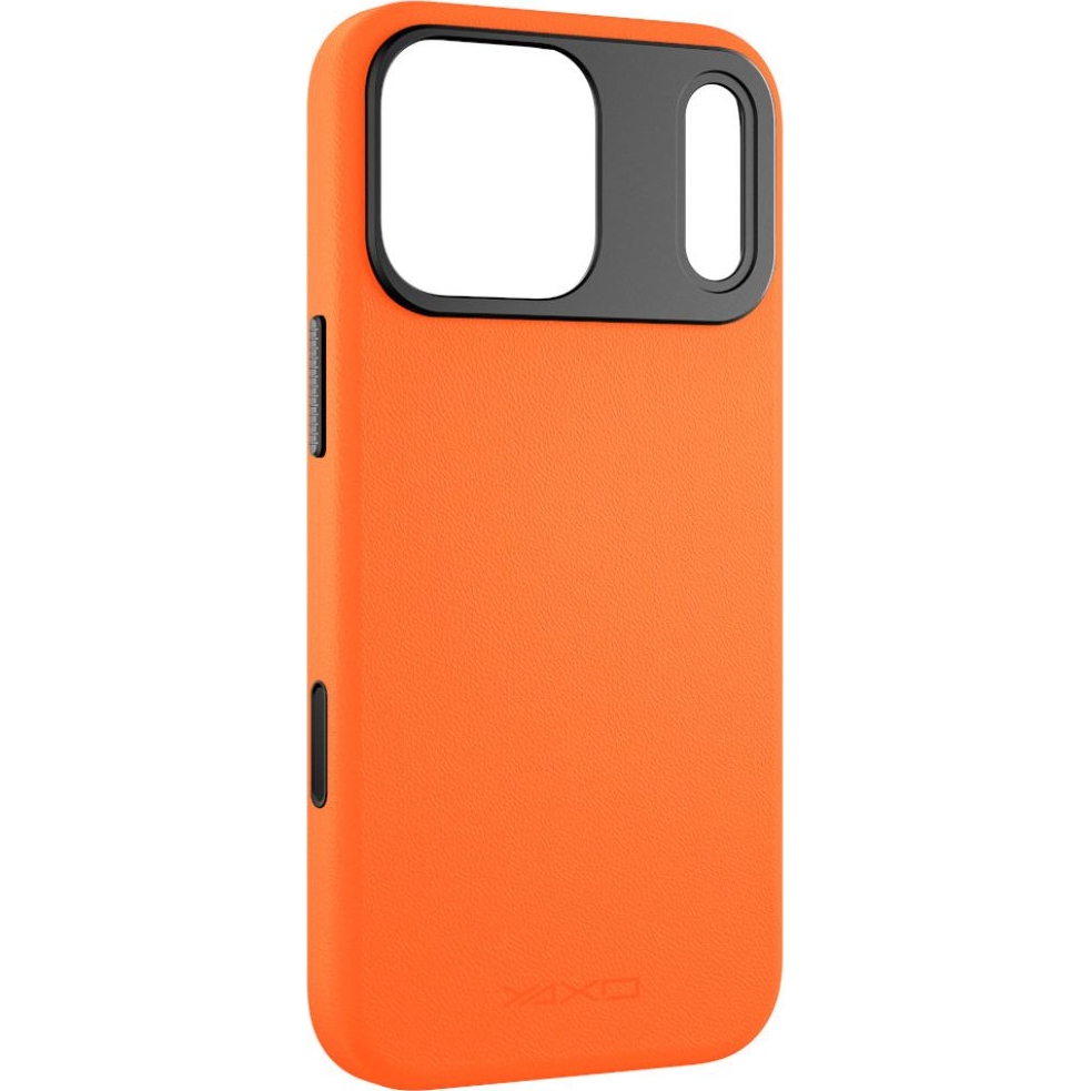 Etui YAXO Leather Gear Slim Case MagSafe na telefon iPhone 17 Pro Max pomarańczowe etui ochronne