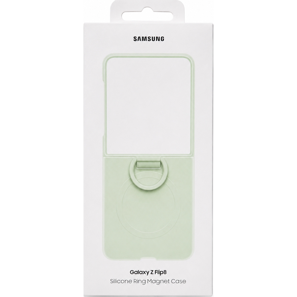 Dopasowane etui Samsung Silicone Ring Magnet Case do Galaxy Z Flip8 z osłonami przycisków, zielone