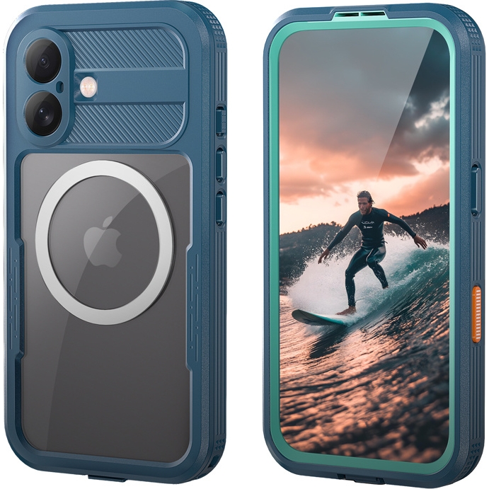 Etui wodoodporne Crong Seal Cover do iPhone 17, niebieskie