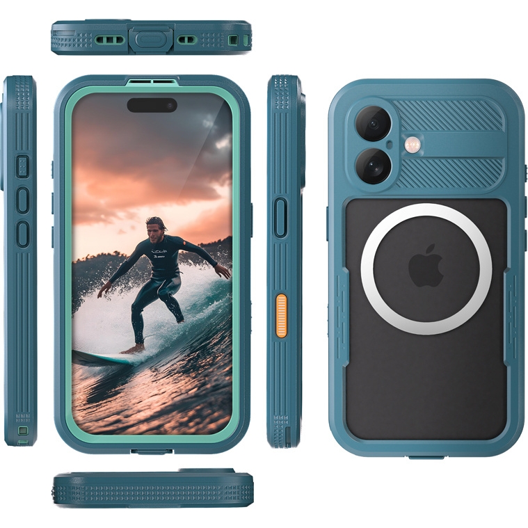 Etui wodoodporne Crong Seal Cover do iPhone 17, niebieskie