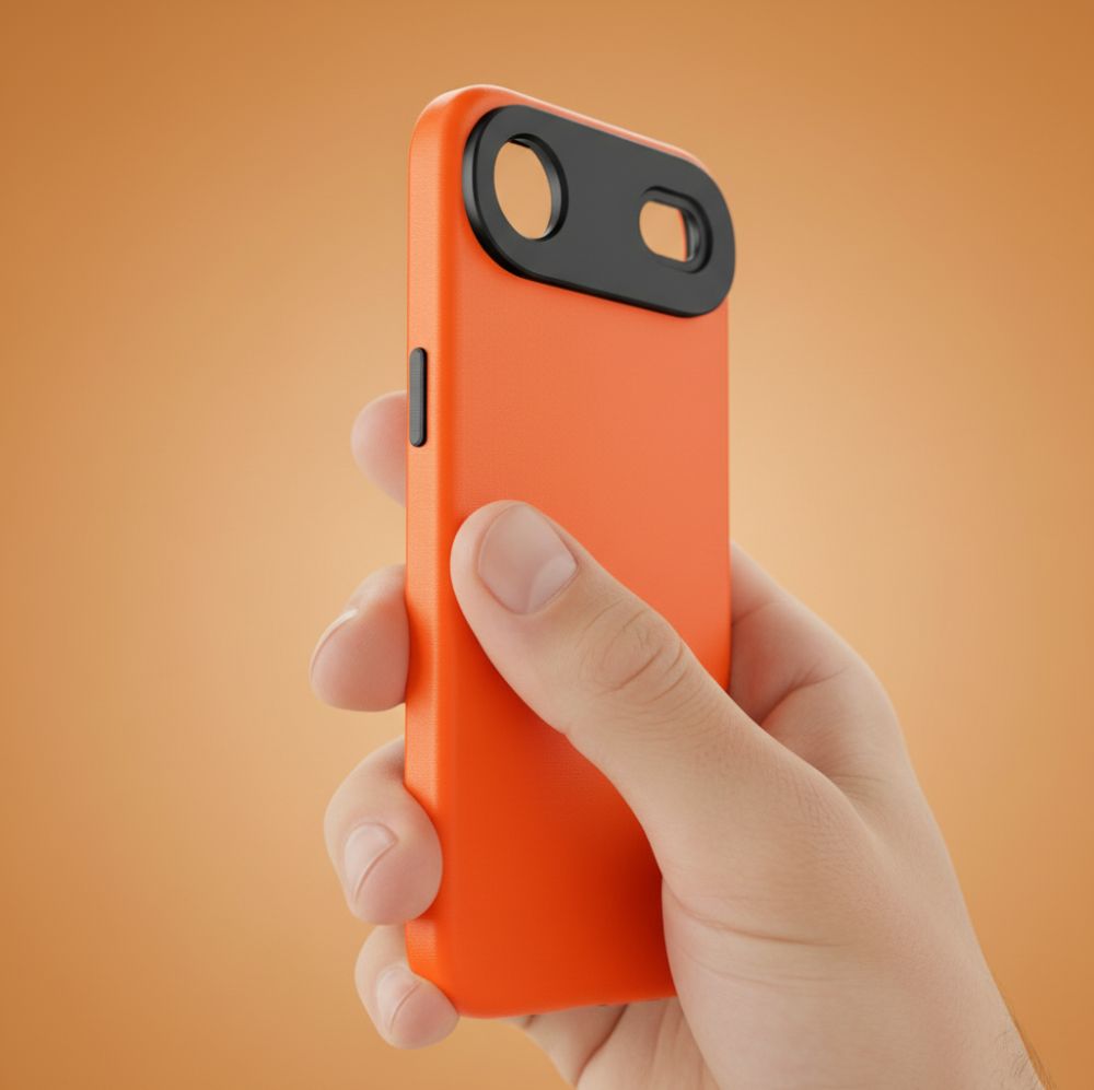 Ekoskóra etui YAXO Leather Gear Slim Case na iPhone Air pomarańczowe plecki ochrona przed upadkiem