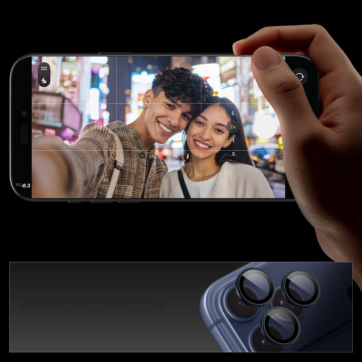 Szkło na aparat Spigen Glas.tR Ez Fit Optik 2-Pack do iPhone 15 Pro / 15 Pro Max / 14 Pro / 14 Pro Max, niebieskie