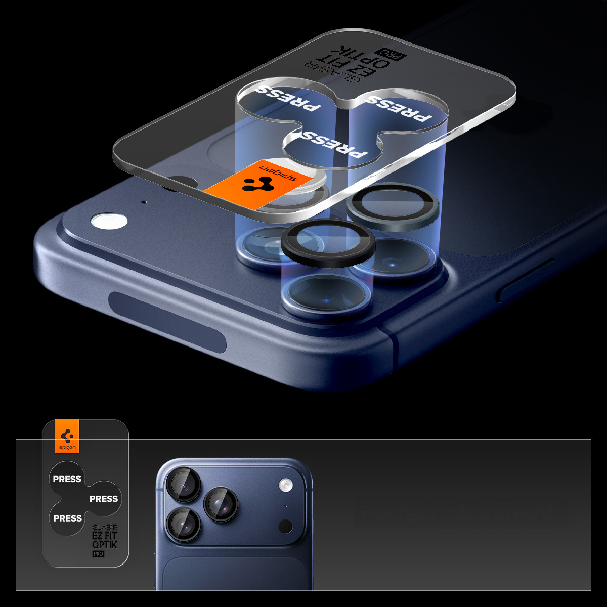 Szkło hartowane na aparat Spigen Glas.tR Ez Fit Optik Pro 2-Pack dla iPhone 14 Pro / 14 Pro Max Zero One