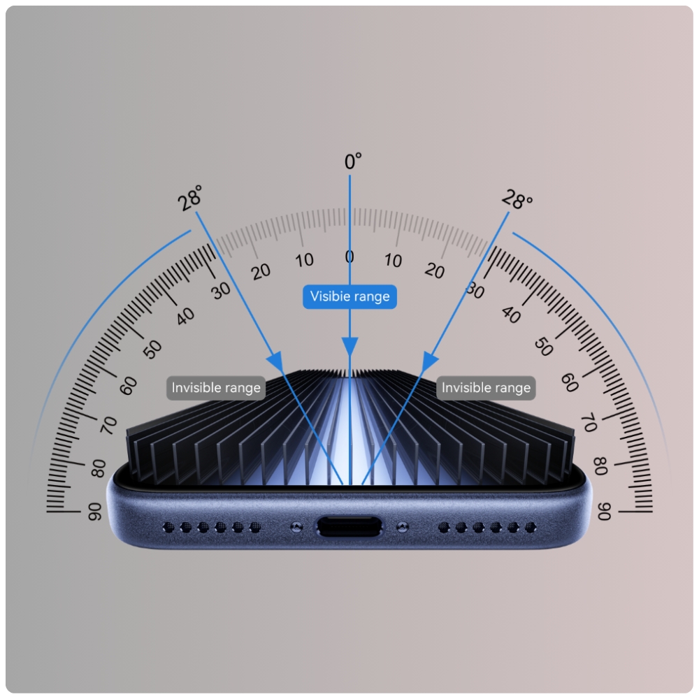 Filtr prywatności 28 stopni w szkle YAXO AR Privacy Armor Glass do iPhone 17 Pro