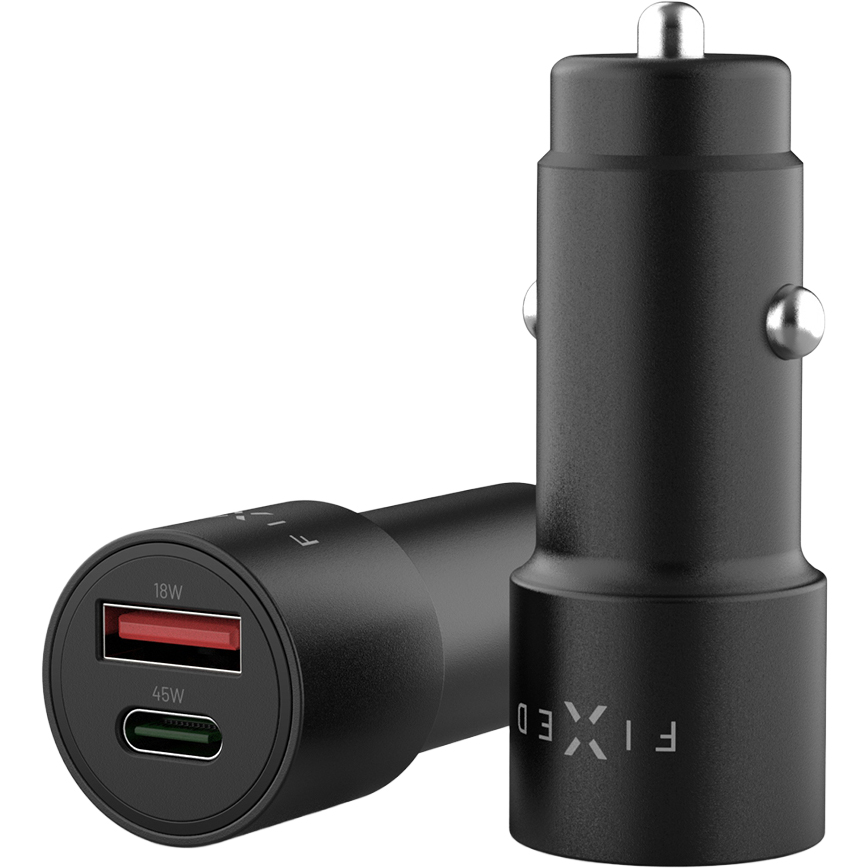 Fixed Car Charger, szybkie ładowanie USB-C w trasie, stabilne zasilanie, kompaktowe akcesorium, wydajna, czarna