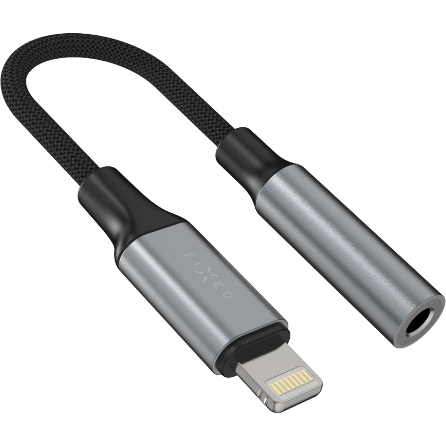 Fixed Link, przejściówka USB-C minijack z DAC, kompaktowa, ciemnoszara