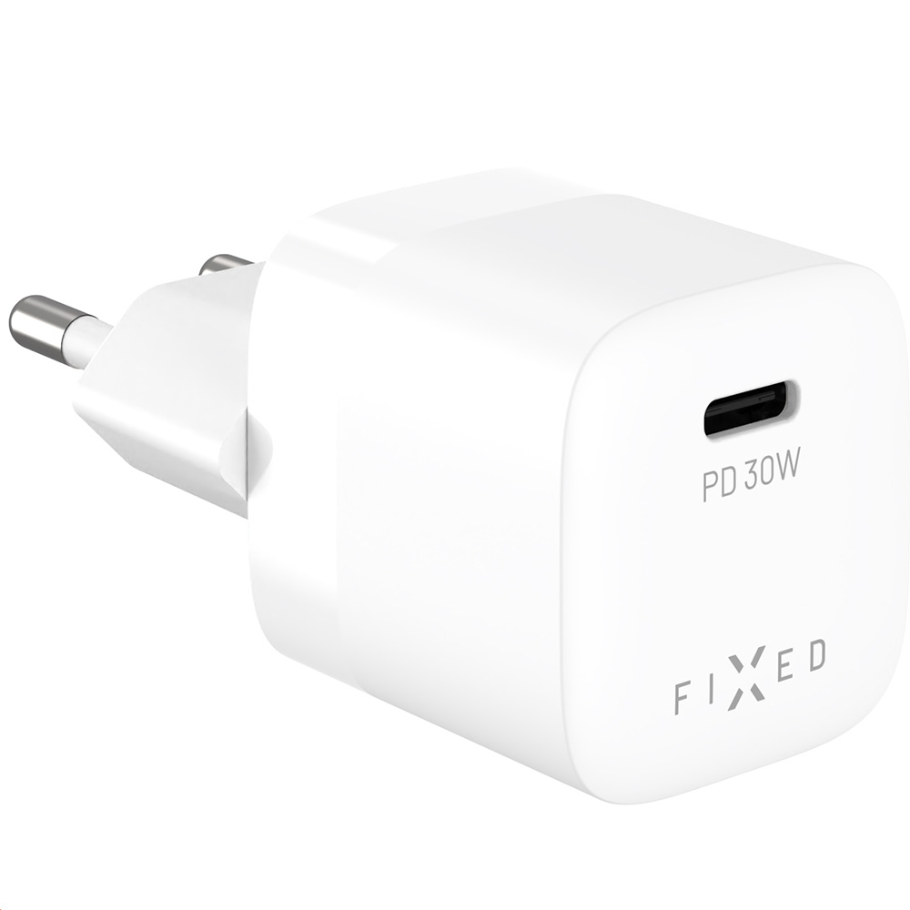 Fixed Mini PD 30 GaN Charger, wydajny port USB-C, uniwersalne ładowanie szybkie, biała