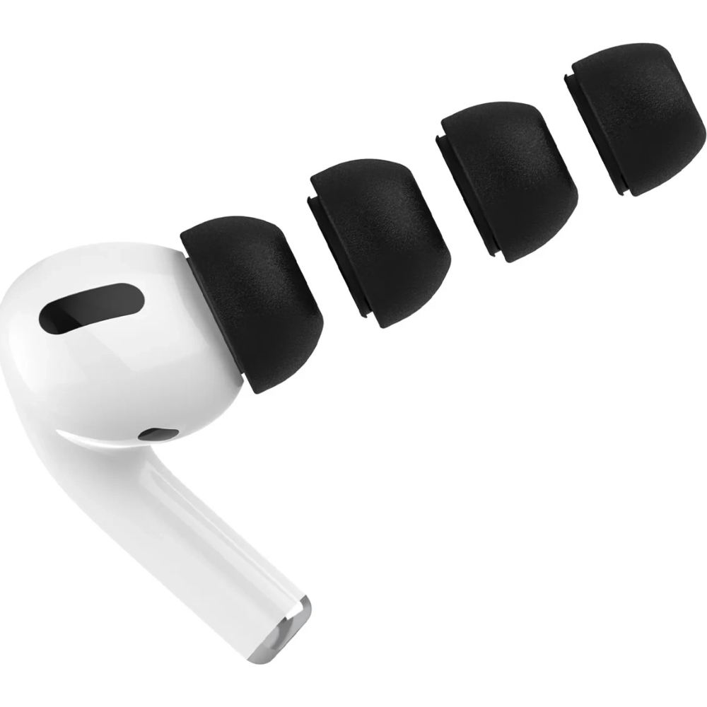 Pianki do słuchawek Fixed Plugs Pro do Apple AirPods Pro 3 o dużym rozmiarze: L, czarne, 4 sztuki.
