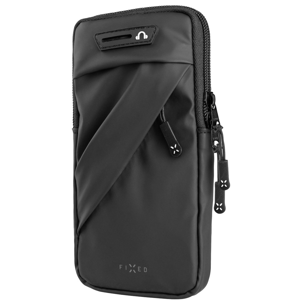 Opaska na ramię Fixed Sport Armbag, czarna – wygodne etui na telefon do biegania czarna