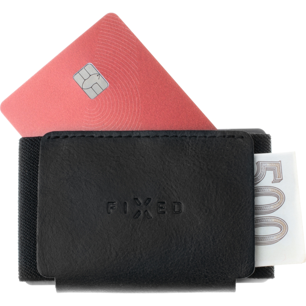 Fixed Tiny Wallet, ręczne szycie, precyzyjne dopasowanie, równe krawędzie, estetyczne przeszycia, elegancki wygląd, czarny