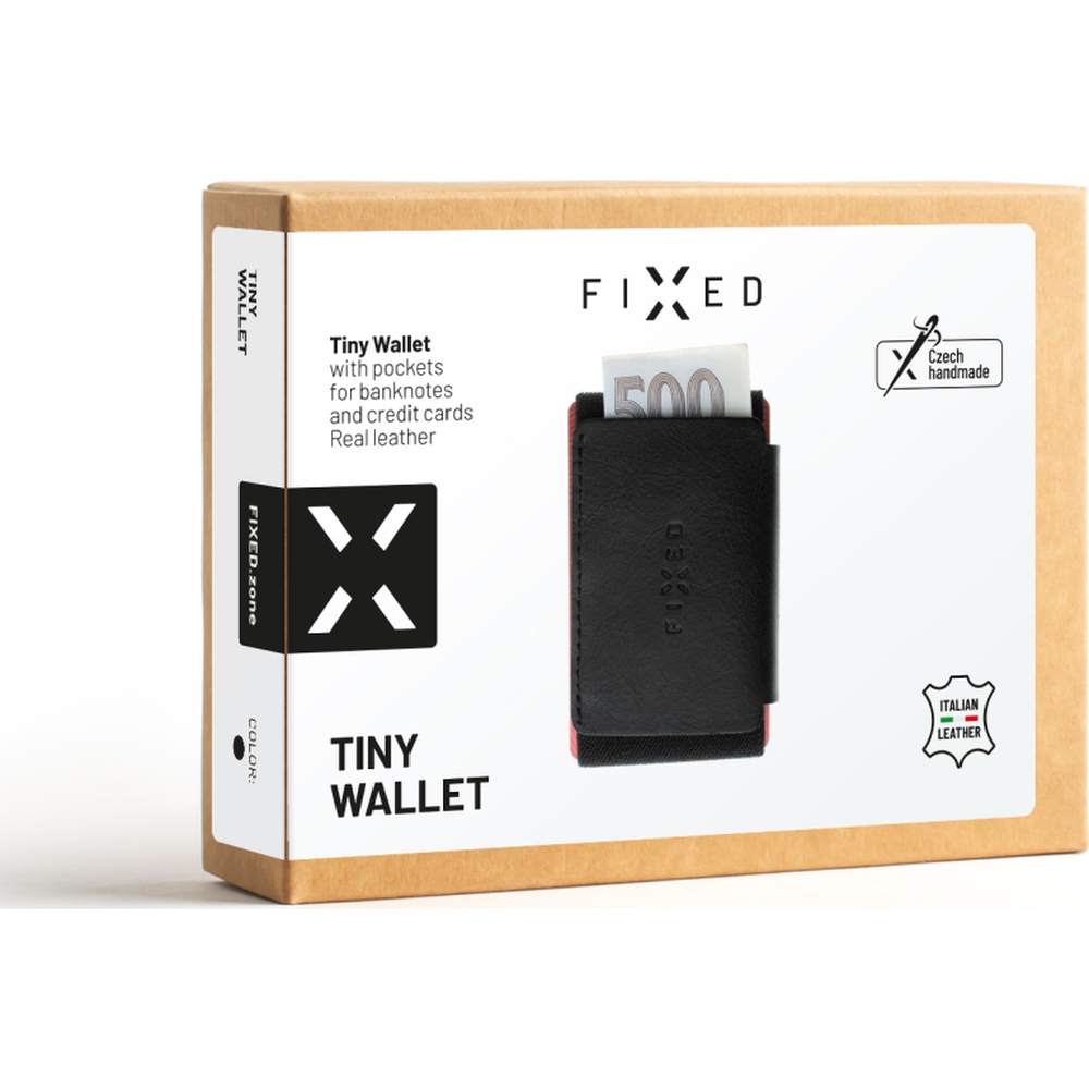 Fixed Tiny Wallet, ultrakompaktowy portfel slim, szybki dostęp, porządek, smukły profil, komfort noszenia, czarny