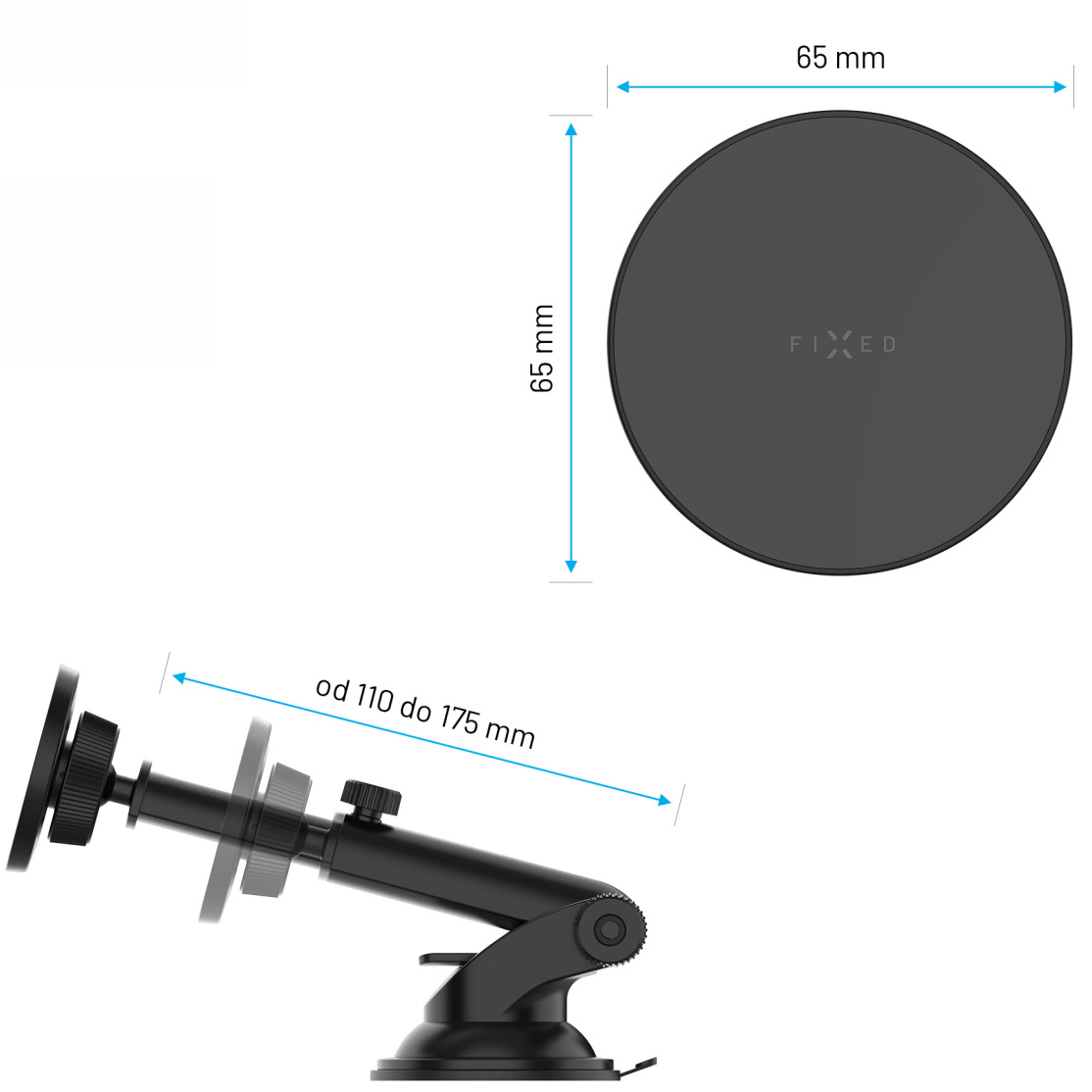 Uchwyt samochodowy magnetyczny na szybę / deskę rozdzielczą Fixed MagCircle XL do MagSafe, czarny