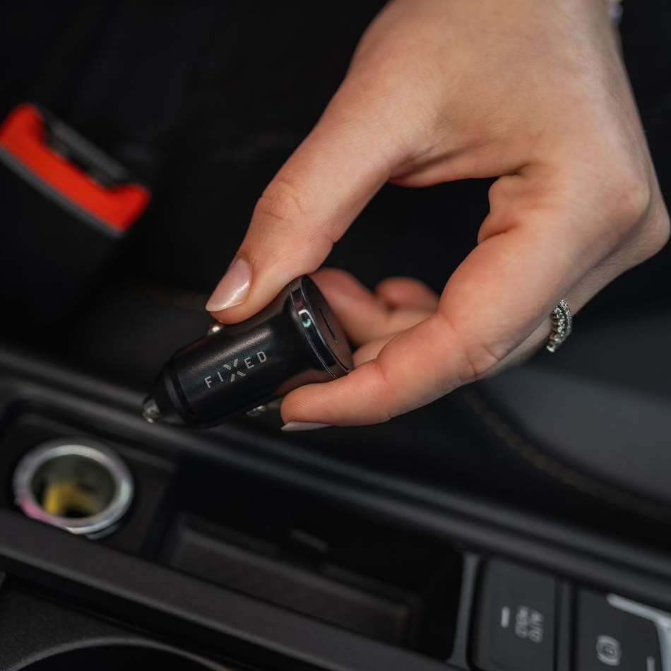 Fixed Car Charger 20W USB-C, uniwersalność, szeroka kompatybilność, nowoczesna, czarna