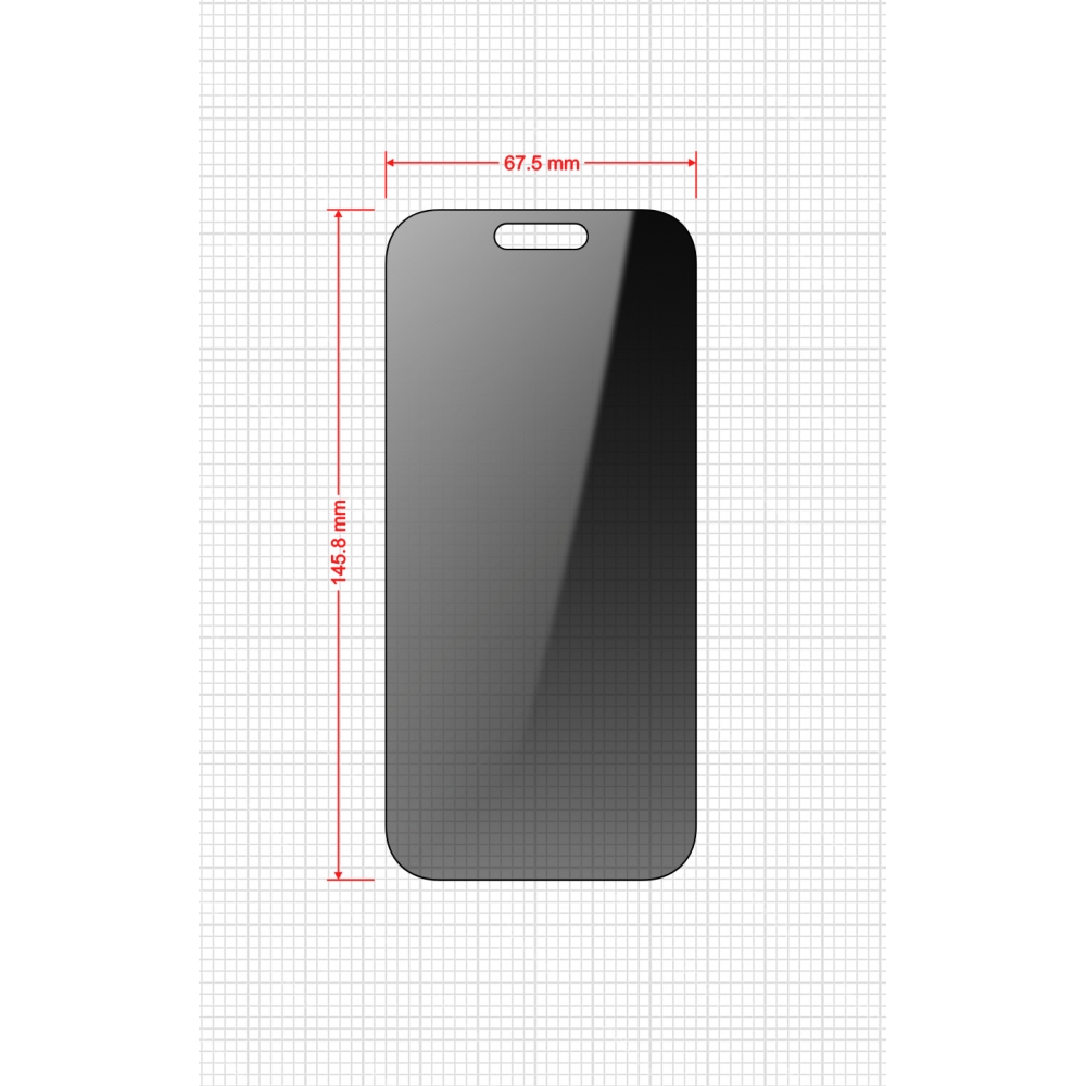 Szkło prywatyzujące z aplikatorem na ekran Grizz SecretGlass Easy do iPhone 17, matowe. Idealnie dopasowane, szkło na wymiar wyświetlacza.