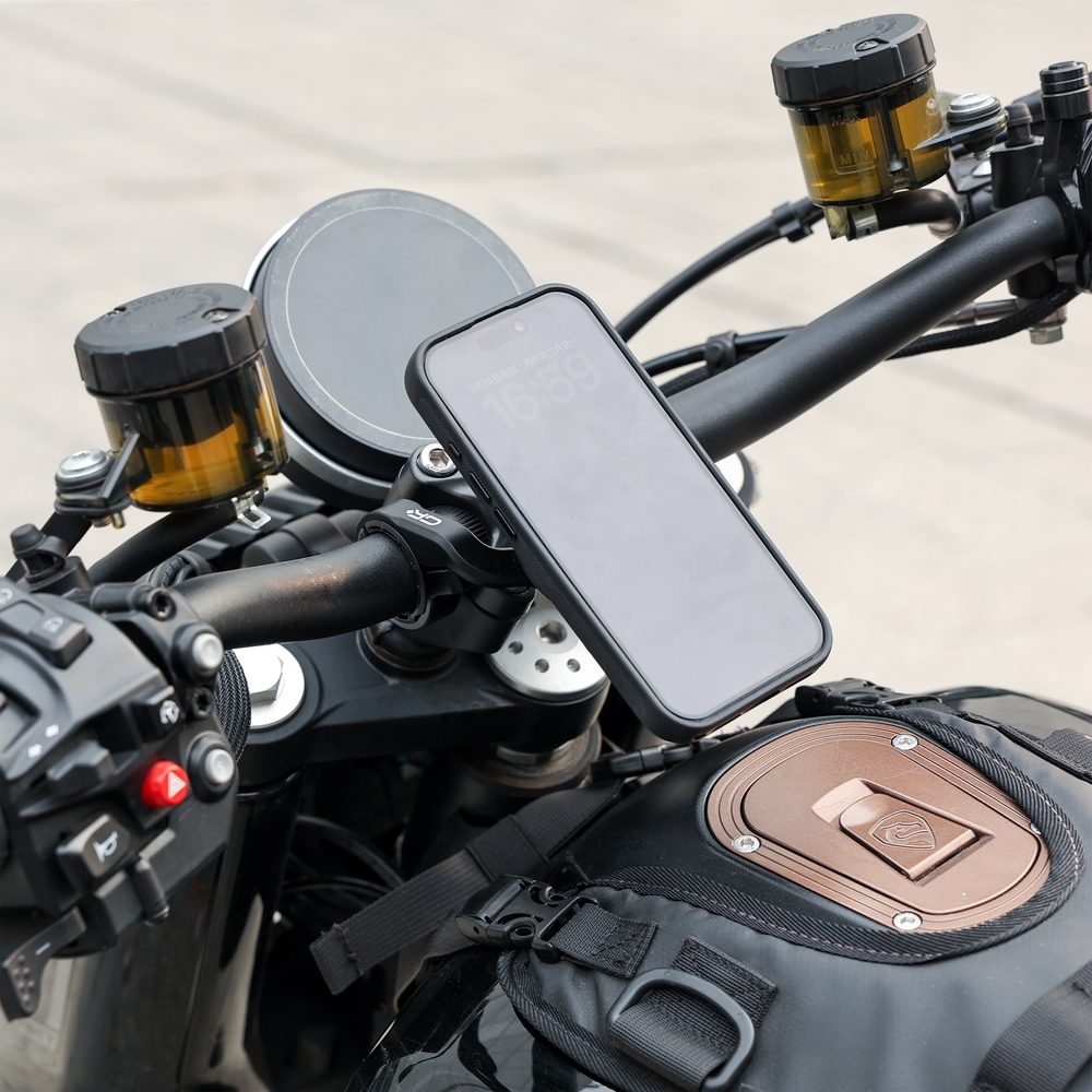 GRXPLORE GR-PP08 uchwyt rowerowy i motocyklowy na telefon do rur 22–32 mm, czarny