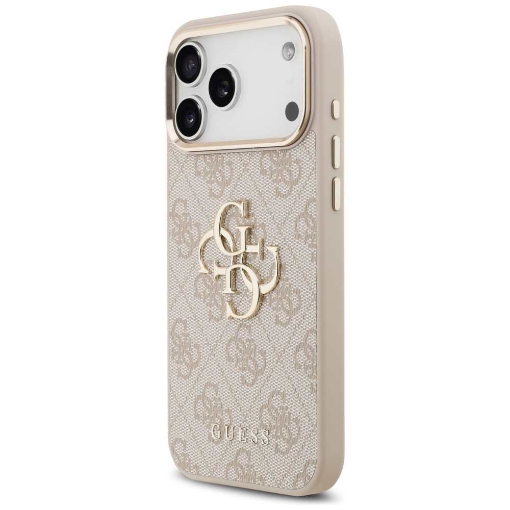Oryginalne i ekskluzywne etui 4G Big 4G Classic Logo od marki Guess do iPhone 17 Pro Max, różowe