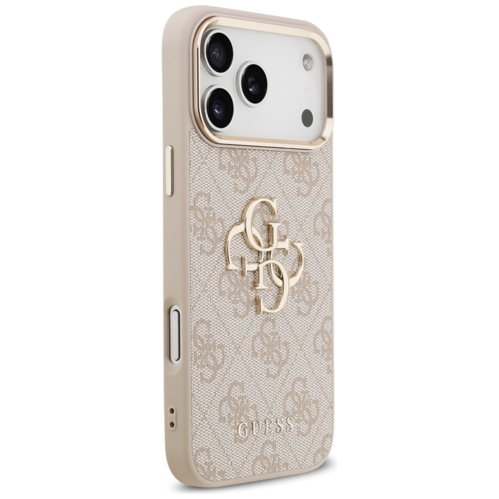 Oryginalne i ekskluzywne etui 4G Big 4G Classic Logo od marki Guess do iPhone 17 Pro Max, różowe