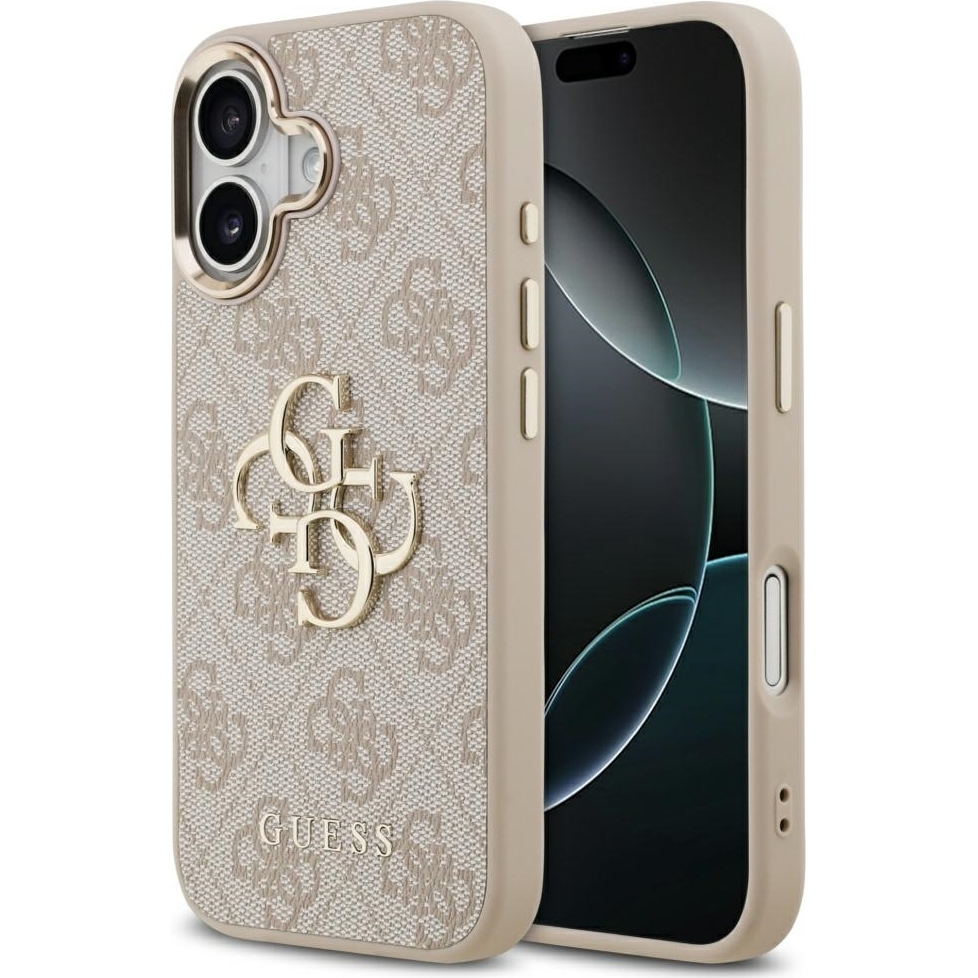 Oryginalne i ekskluzywne etui 4G Big 4G Classic Logo od marki Guess do iPhone 17, różowe
