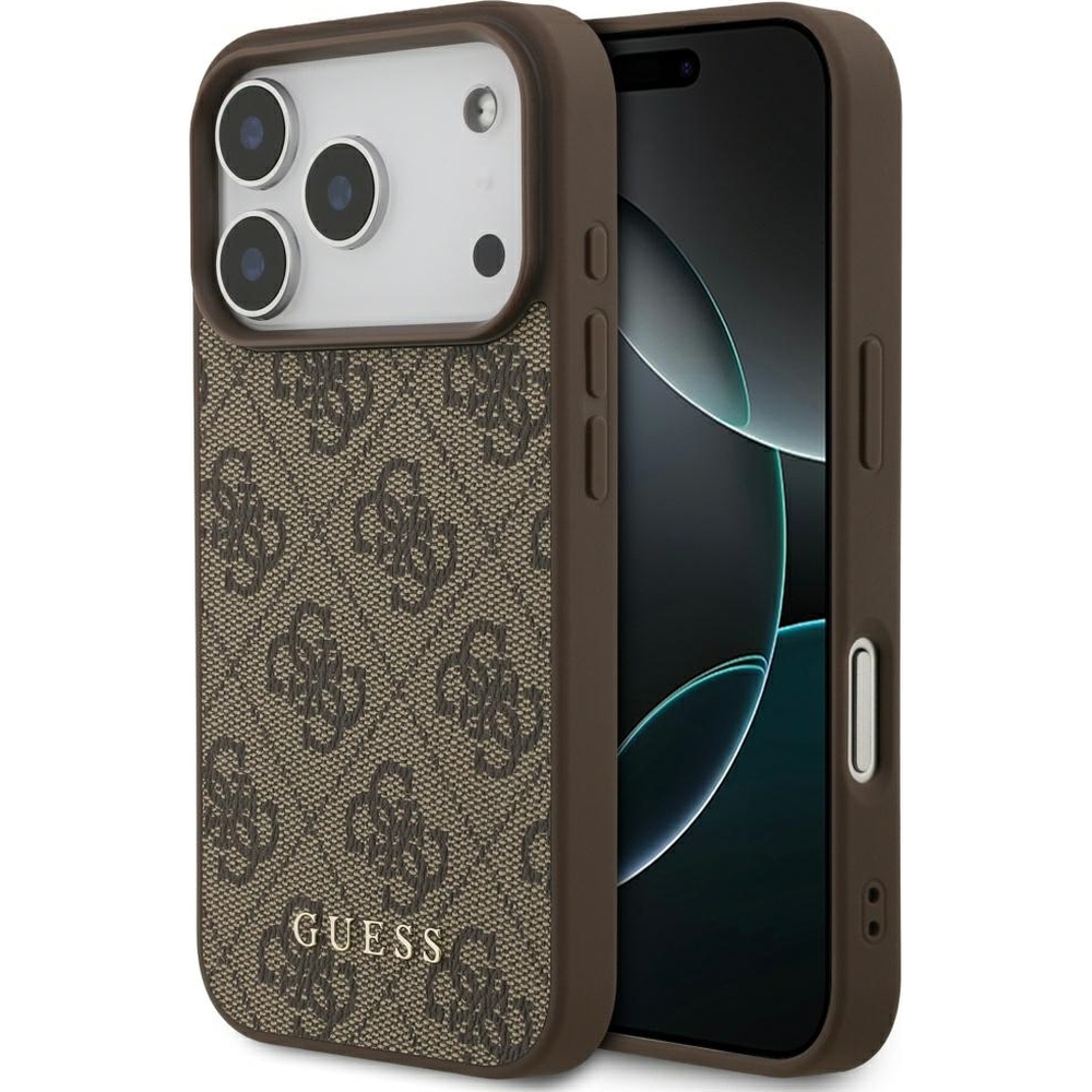 Etui Guess Hardcase 4G Classic do iPhone 17 Pro, brązowe.