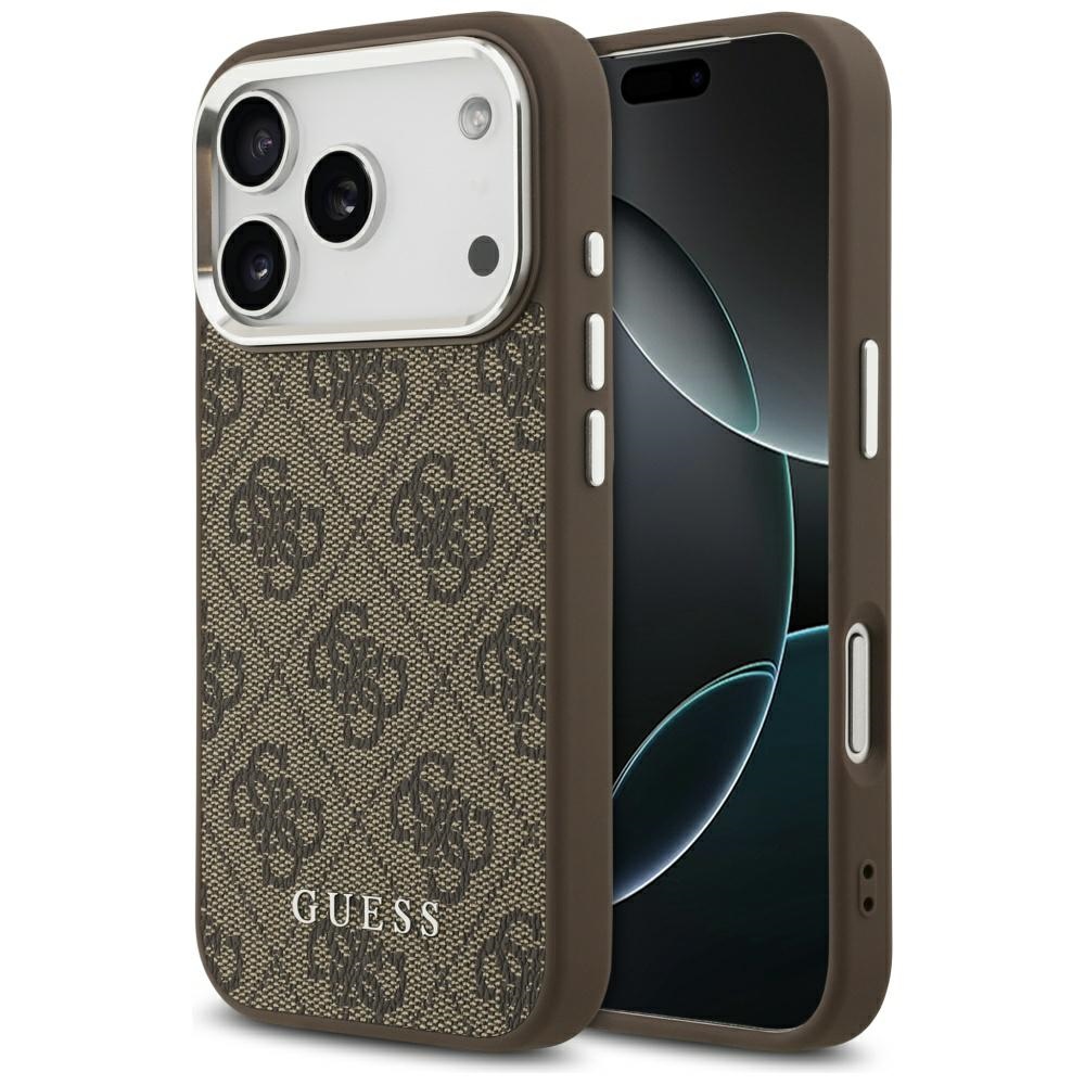 Etui Guess Hardcase 4G Classic MagSafe do iPhone 17 Pro, brązowe.