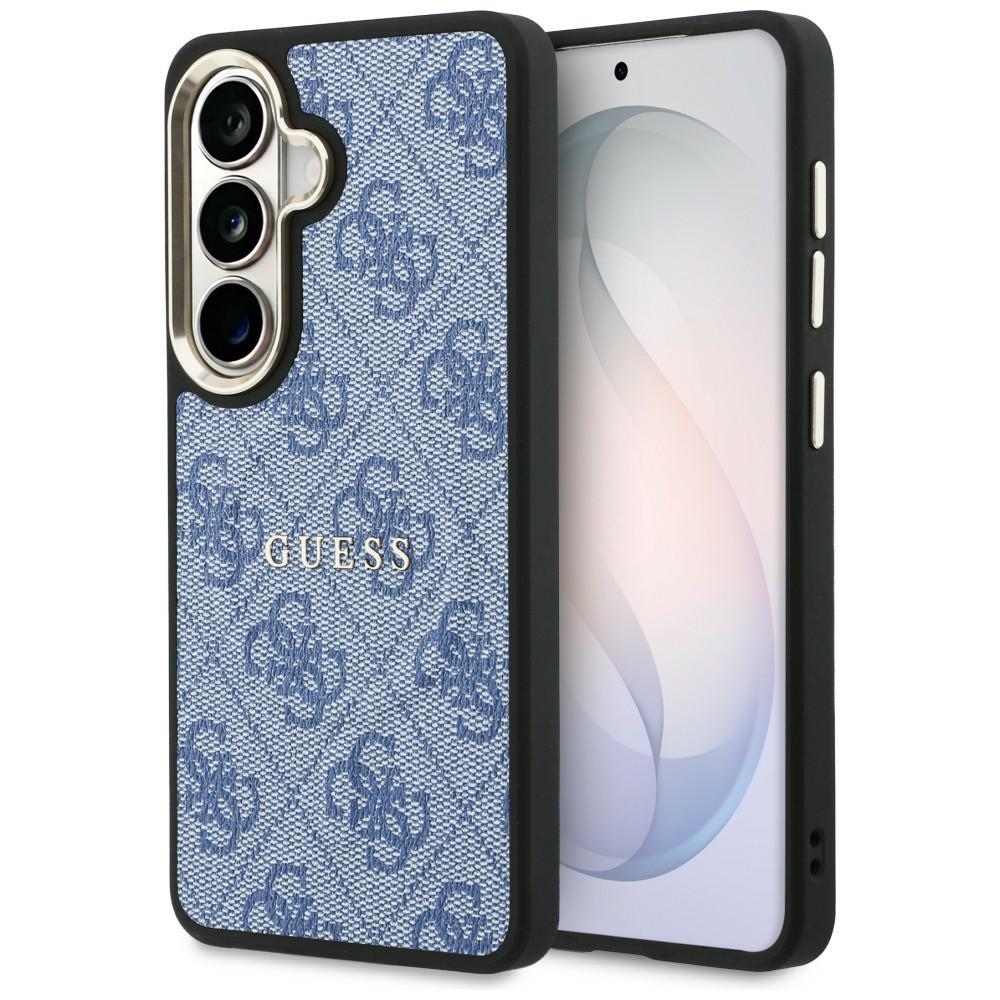 Guess Hardcase Leather MagSafe, eleganckie etui premium nowoczesne wykończenie skóra design zabezpieczenie, niebieskie Classic Logo Guess