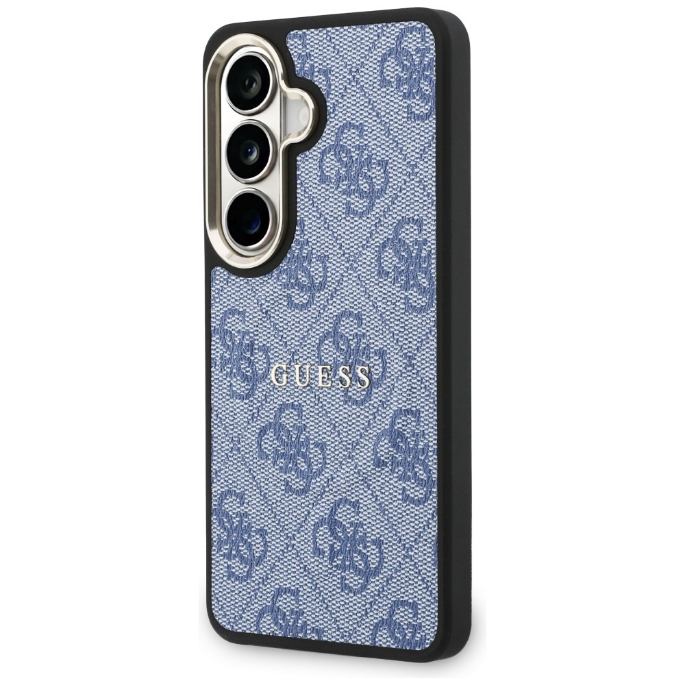 Guess Hardcase Leather MagSafe, usztywnione plecki ochrona stabilizacja perfekcyjne dopasowanie komfort, niebieskie Classic Logo Guess