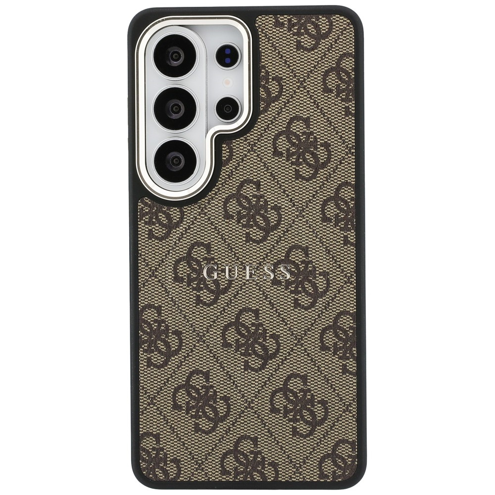 Guess Hardcase Leather MagSafe, TPU krawędzie elastyczne trwałe bezpieczne praktyczne funkcjonalność, brązowe Classic Logo Guess