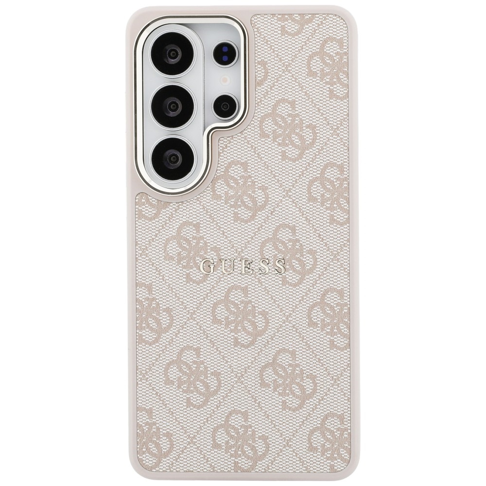 Guess Hardcase Leather MagSafe, TPU krawędzie elastyczne trwałe bezpieczne praktyczne funkcjonalność, różowe Classic Logo Guess