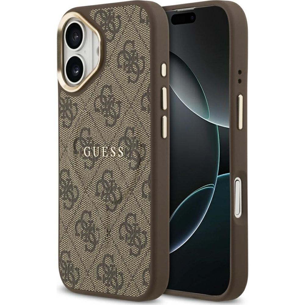Husa Guess Hardcase 4G Classic MagSafe pentru iPhone 17, maro.