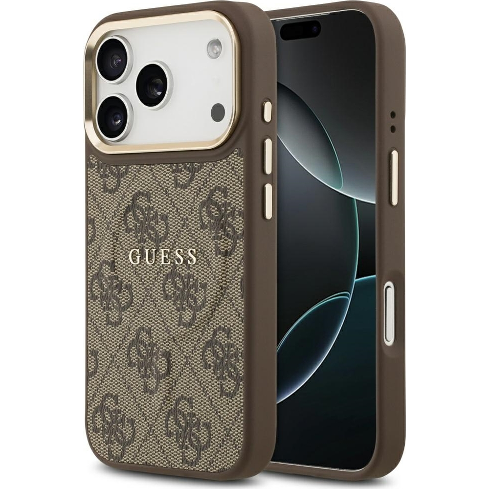Etui Guess Hardcase 4G Classic MagSafe do iPhone 17 Pro, brązowe.