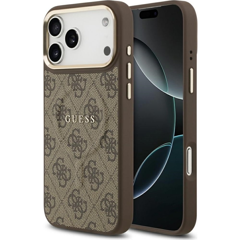 Etui Guess Hardcase 4G Classic MagSafe do iPhone 17 Pro Max, brązowe.