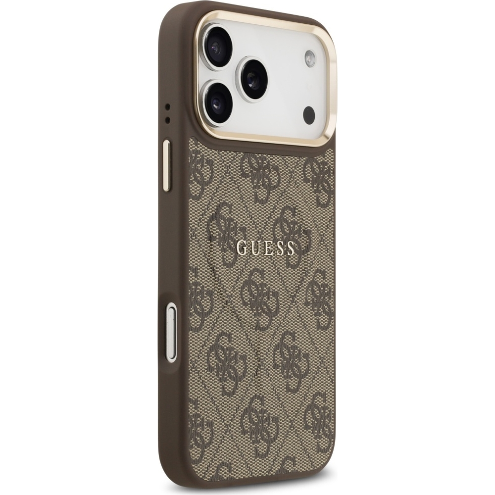 Etui Guess Hardcase 4G Classic MagSafe do iPhone 17 Pro Max, brązowe.