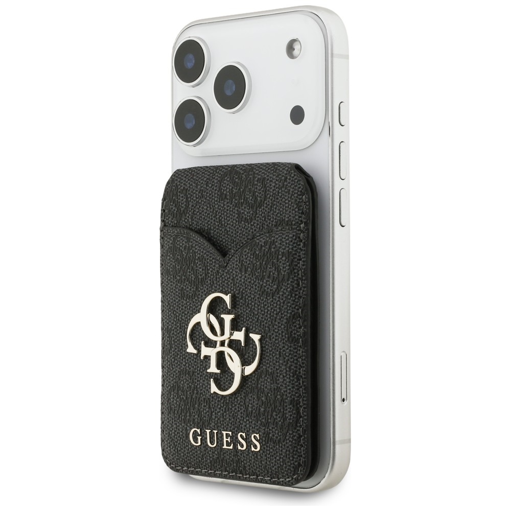 Guess Stand & Mirror MagSafe, lusterko portfel podstawka funkcjonalny praktyczny, czarny