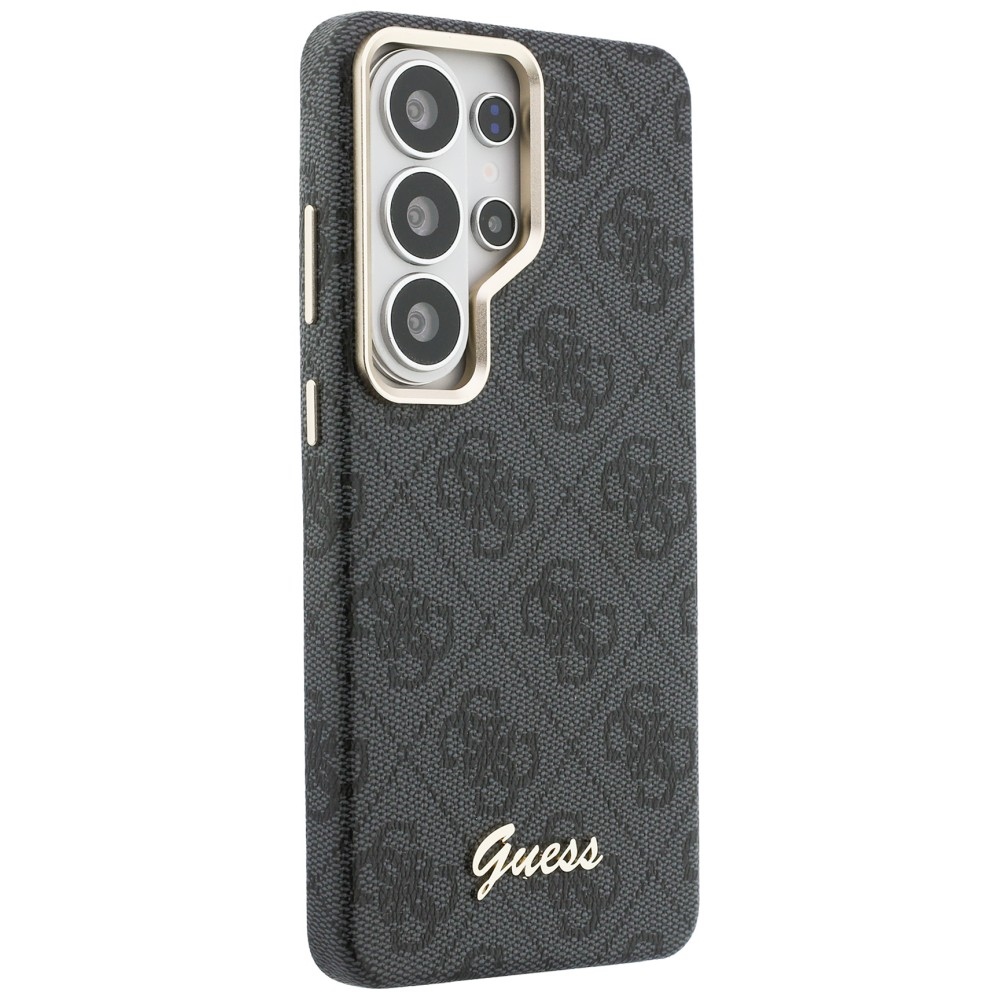 Eleganckie etui Saffiano Classic Logo MagSafe od marki Guess dla Galaxy S26 Ultra, czarne Classic Logo Guess.