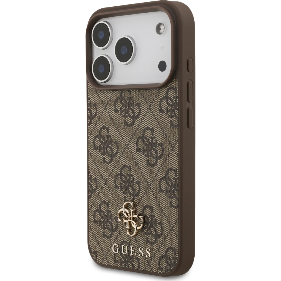 Etui Guess Hardcase 4G Small 4G and Classic do MagSafe do iPhone 17 Pro, brązowe