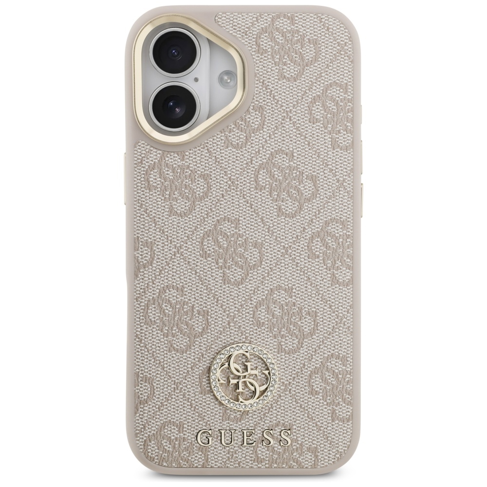 Guess 4G Strass Logo MagSafe, ochrona ekranu aparatu, wytrzymałość, ergonomiczna budowa, różowe