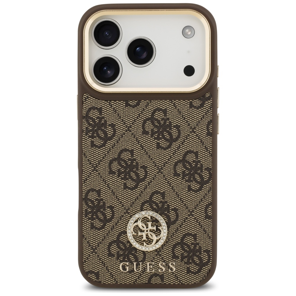 Guess 4G Strass Logo MagSafe, ochrona ekranu aparatu, wytrzymałość, ergonomiczna budowa, brązowe