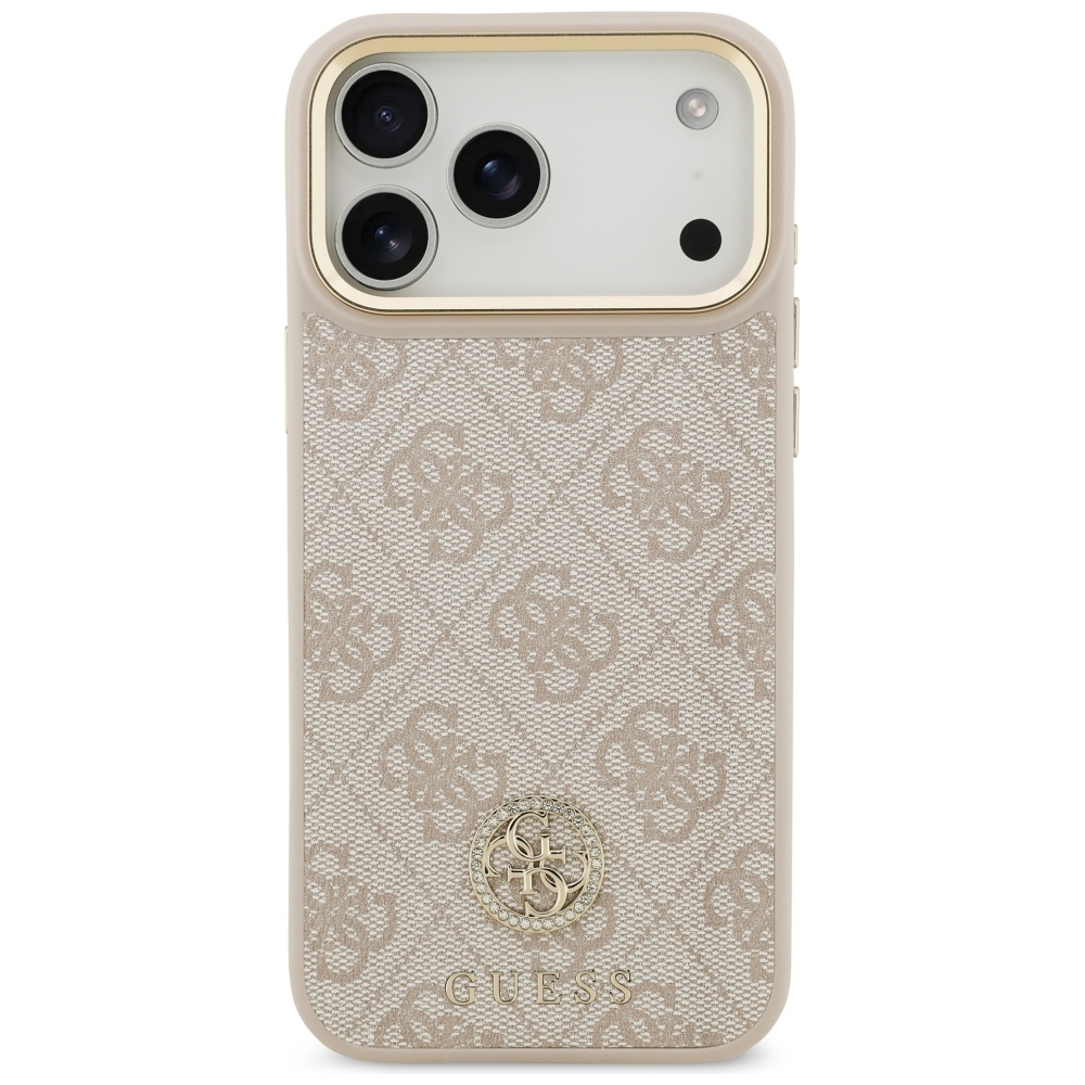 Guess 4G Strass Logo MagSafe, ochrona ekranu aparatu, wytrzymałość, ergonomiczna budowa, różowe