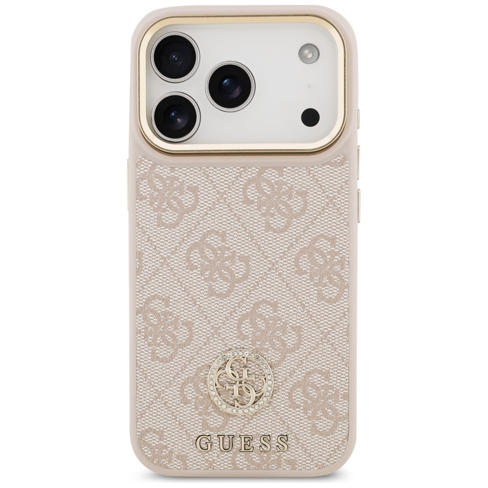 Guess 4G Strass Logo MagSafe, ochrona ekranu aparatu, wytrzymałość, ergonomiczna budowa, różowe