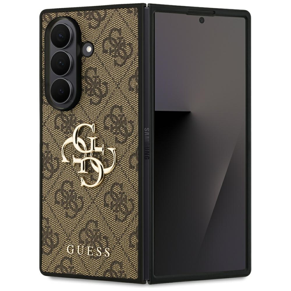 Ekskluzywne etui 4G Big Metal Logo od marki Guess do Galaxy Z Fold7, brązowe