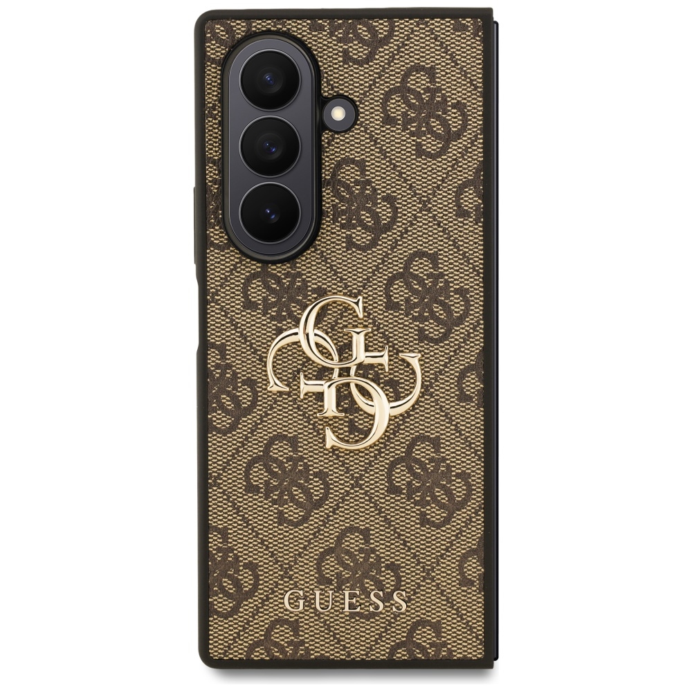 Ekskluzywne etui 4G Big Metal Logo od marki Guess do Galaxy Z Fold7, brązowe