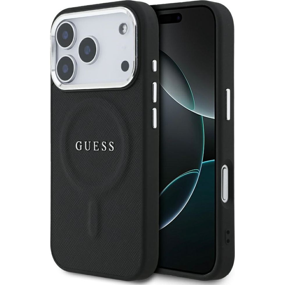 Etui Guess Hardcase Classic do MagSafe do iPhone 17 Pro, czarne.