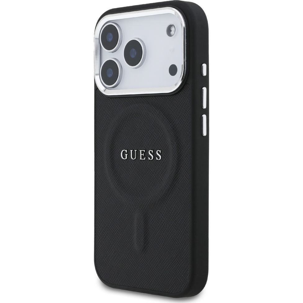 Etui Guess Hardcase Classic do MagSafe do iPhone 17 Pro, czarne.