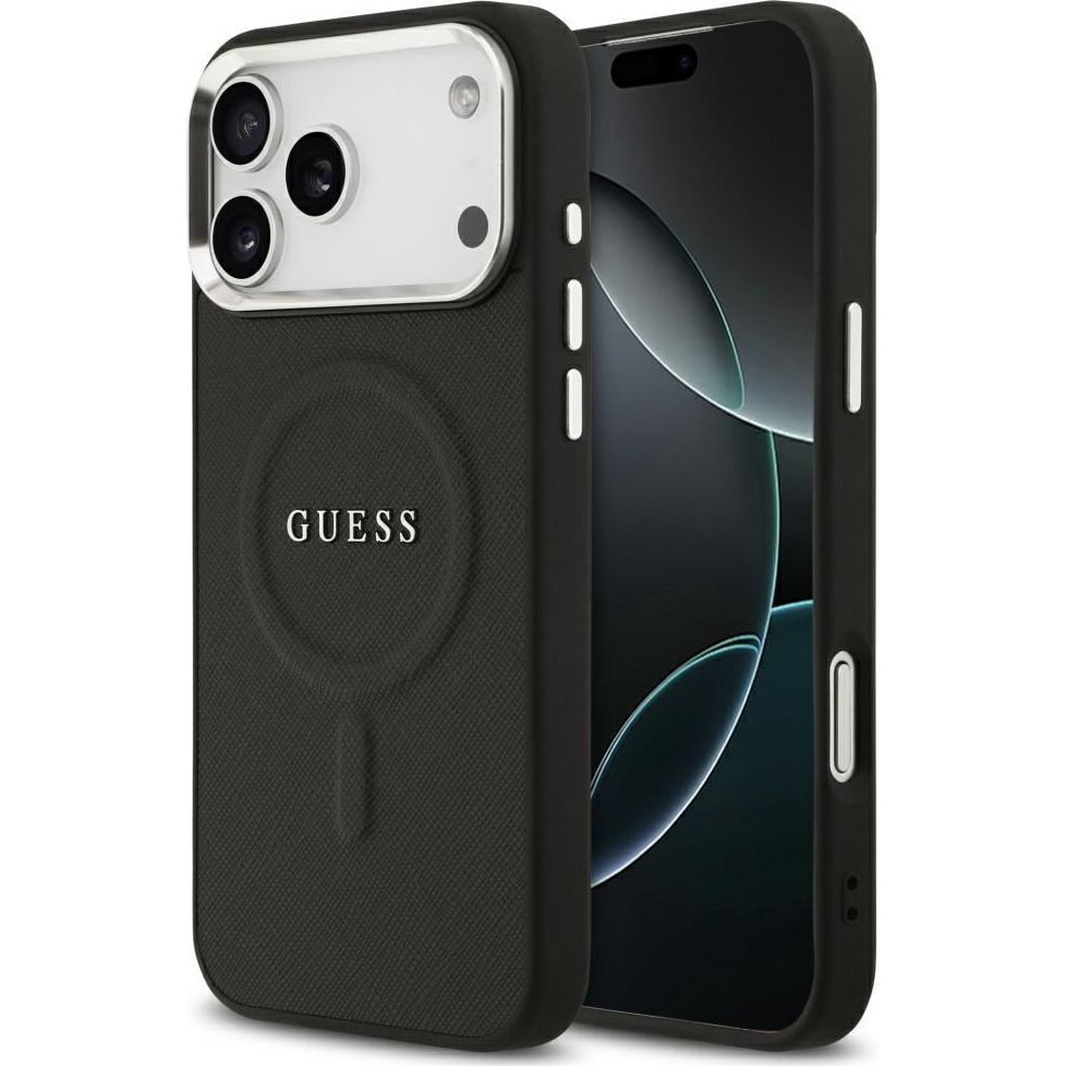 Etui Guess Hardcase Classic do MagSafe do iPhone 17 Pro Max, czarne.
