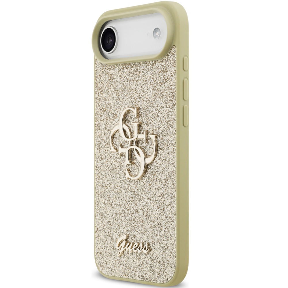 Etui Guess Fixed Glitter Big 4G do iPhone Air, złoto-brokatowe