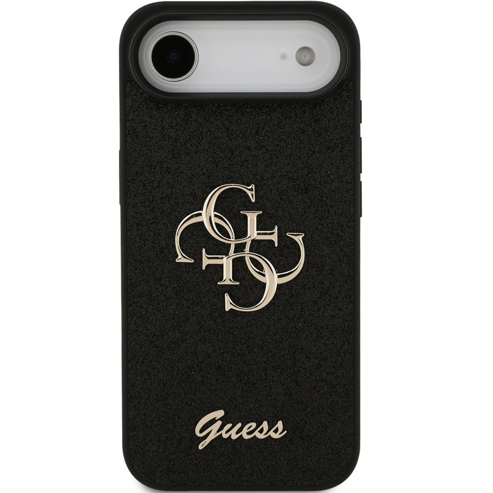 Etui Guess Fixed Glitter Big 4G do iPhone Air, czarno-brokatowe