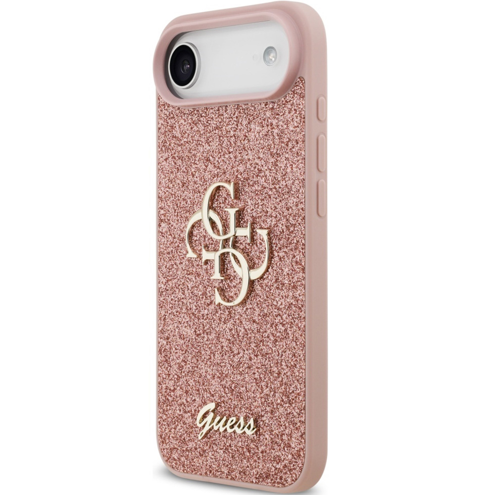 Etui Guess Fixed Glitter Big 4G do iPhone Air, różowo-brokatowe